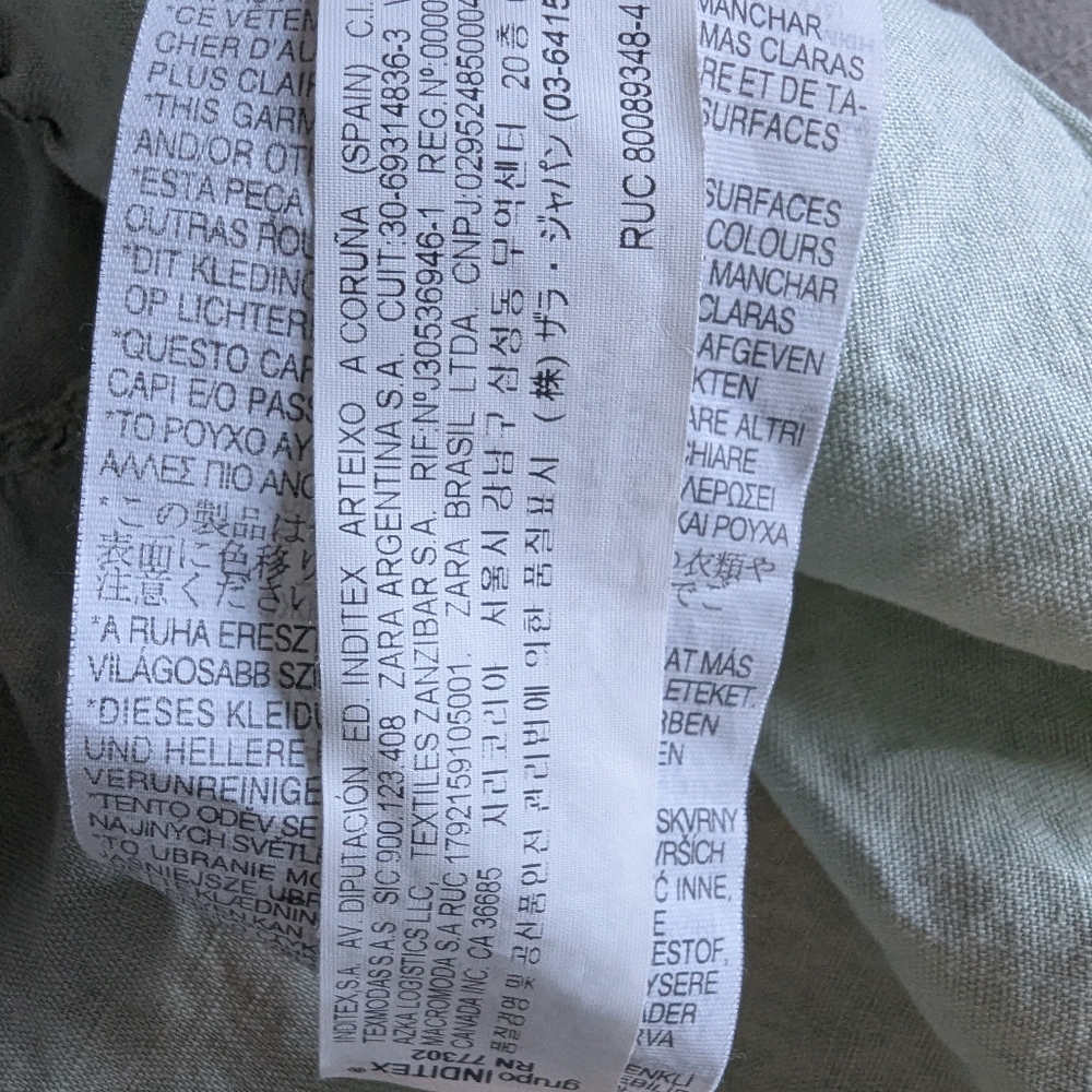 Zara Light Green Linen Ruffled Wrap Skirt - Picture 6 of 7
